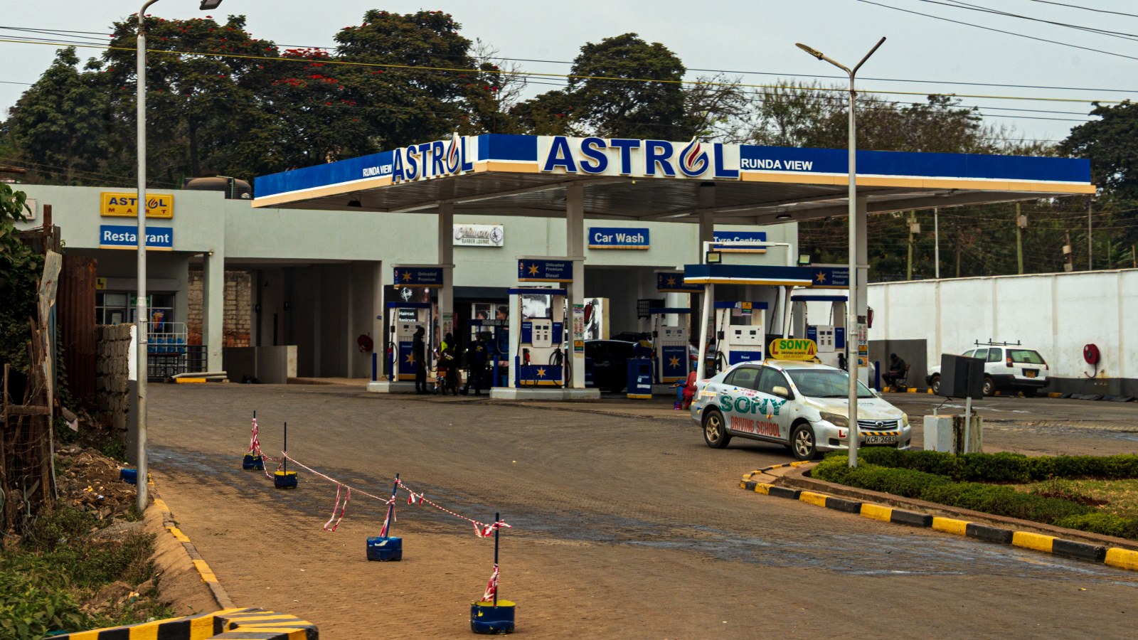 Operating petrol station and canopy at Runda View in Nairobi