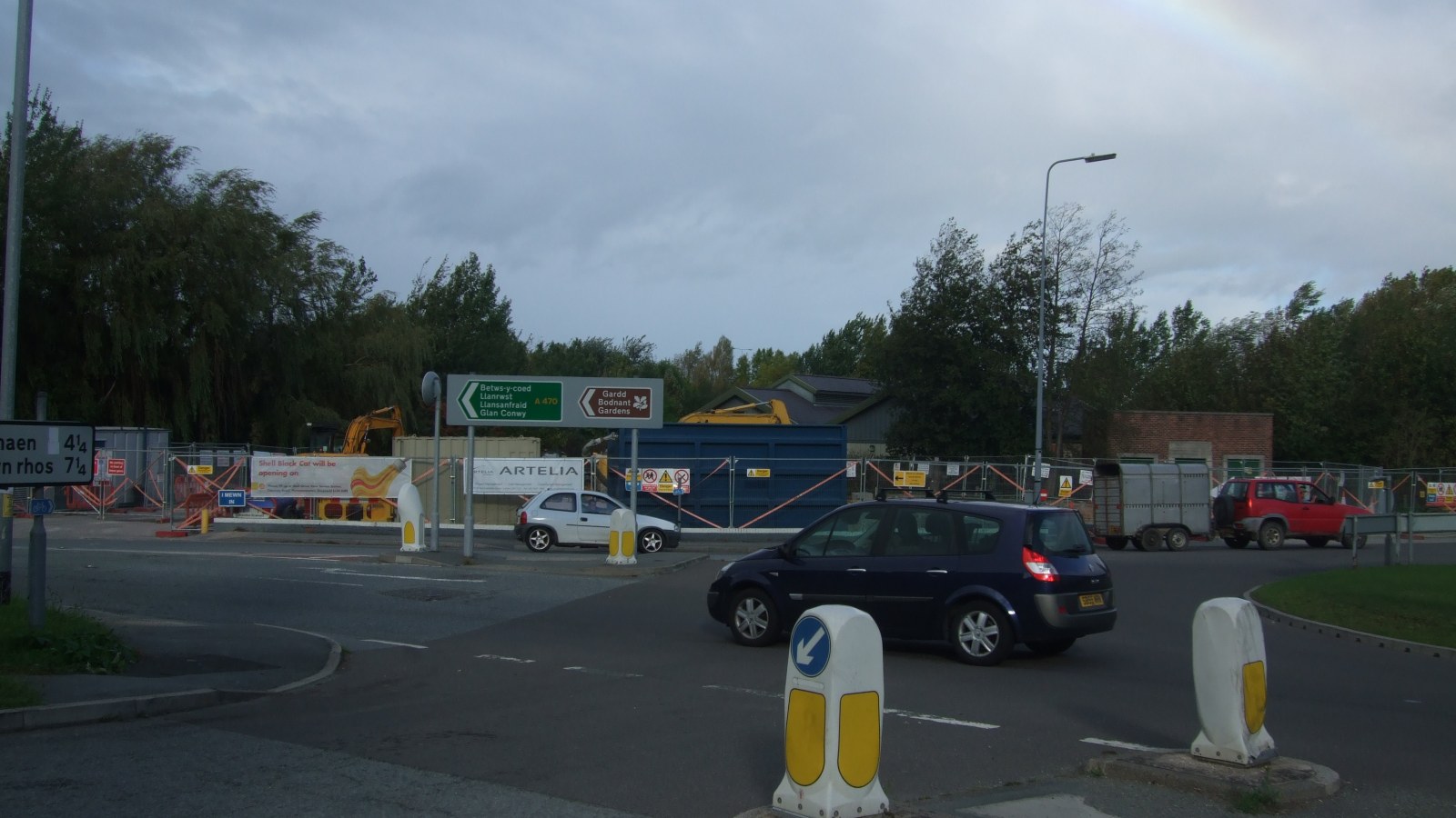 Active petrol station construction site during civil works