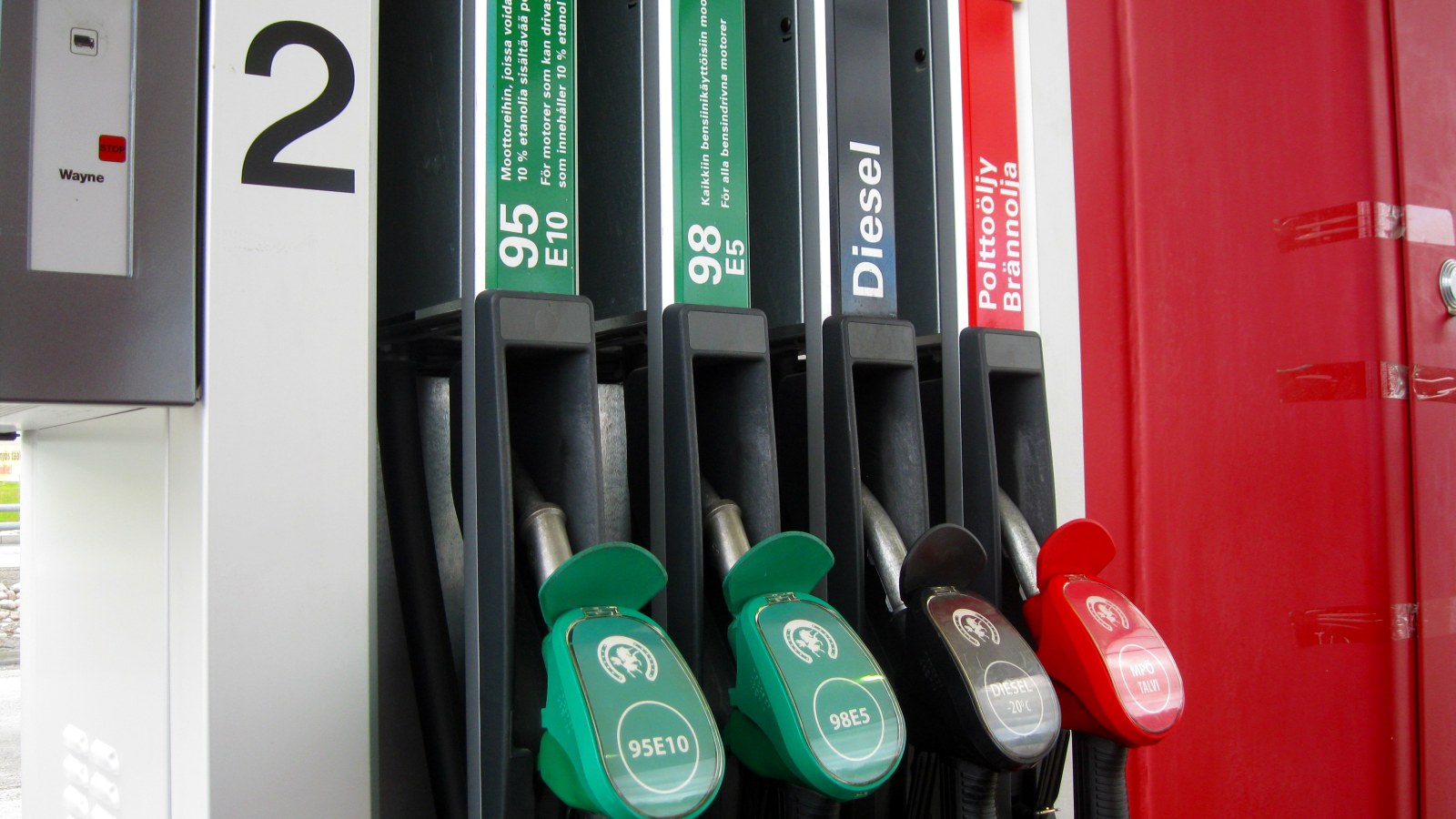 Fuel nozzles mounted on a modern dispenser