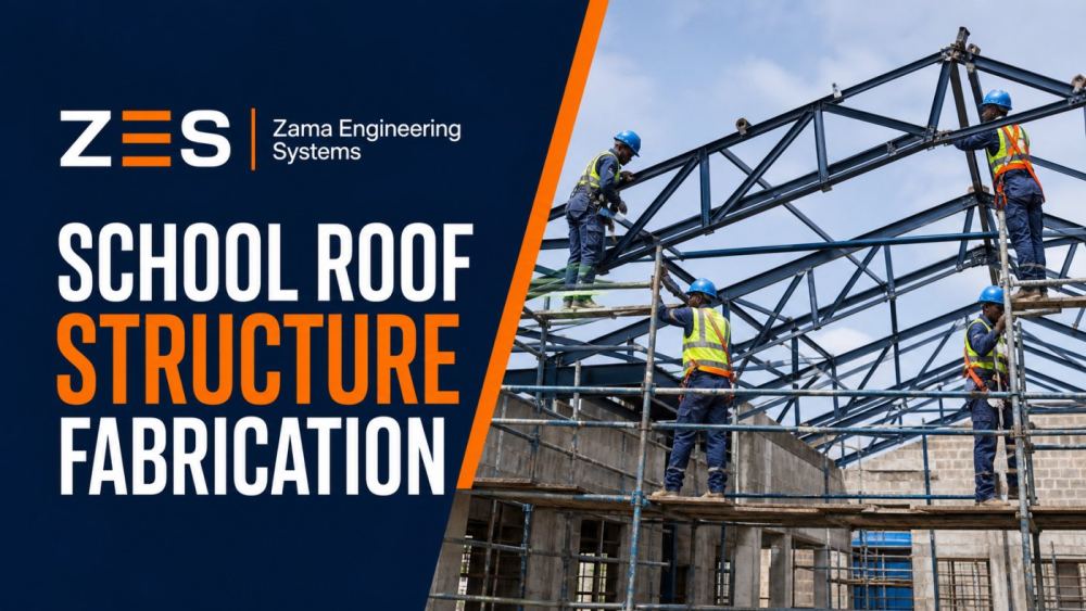 School Roof Structure Fabrication and Steel-Truss Installation by Zama Engineering Systems