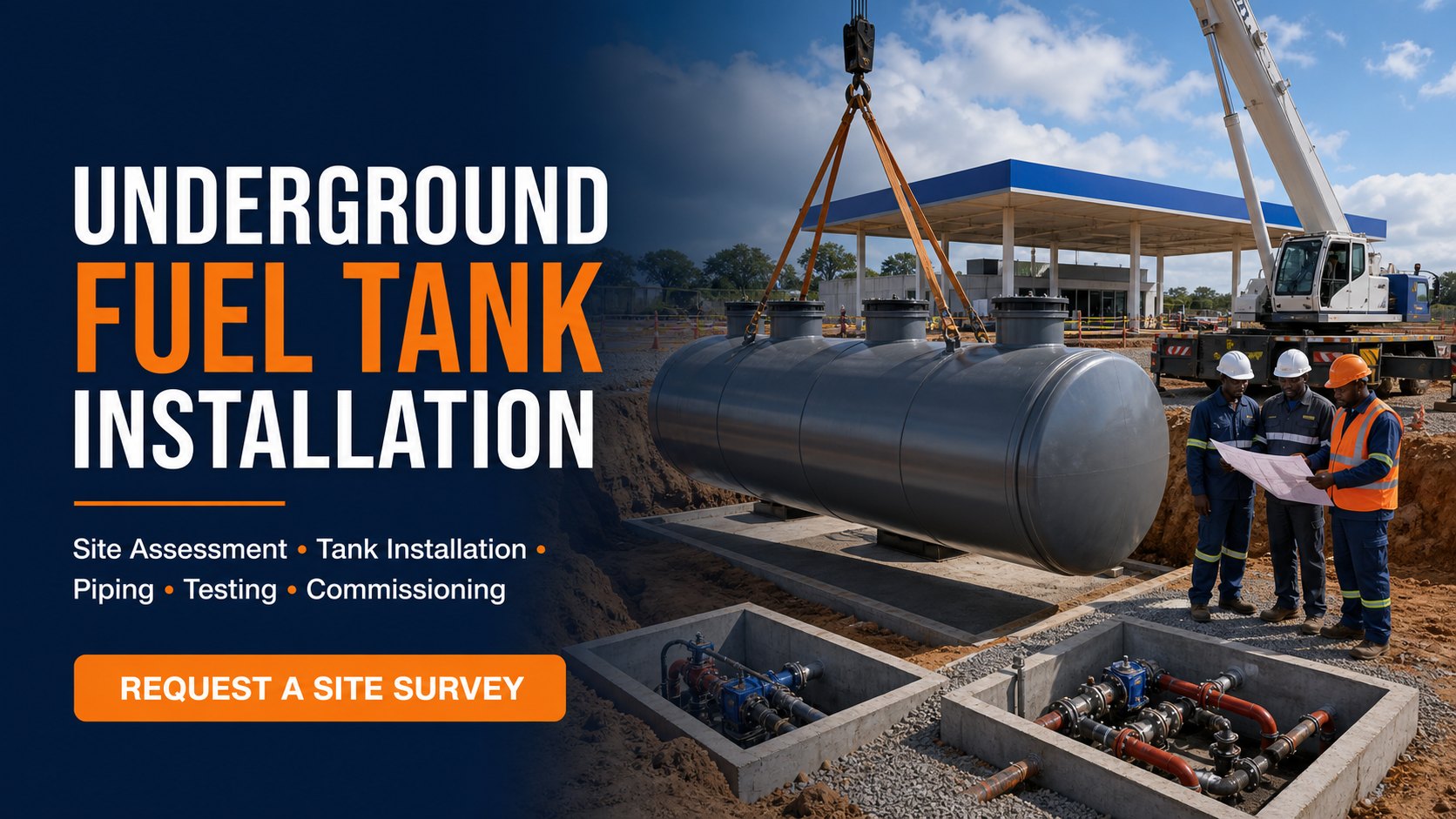 Underground fuel tank installation by Zama Engineering Systems