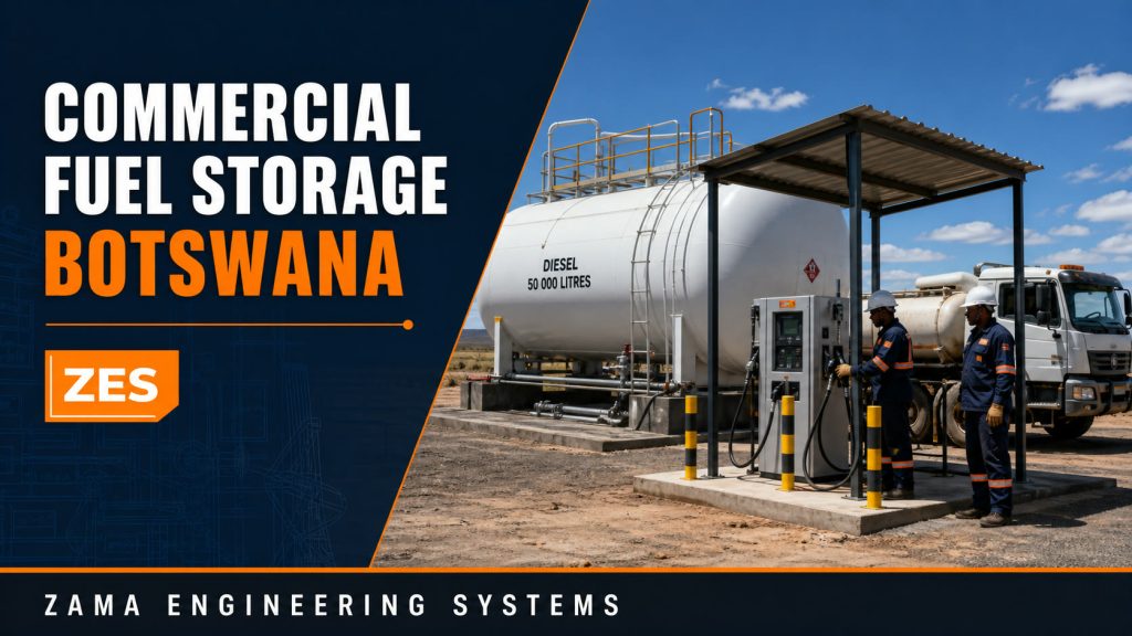Commercial Fuel Storage Botswana engineering flyer by ZES