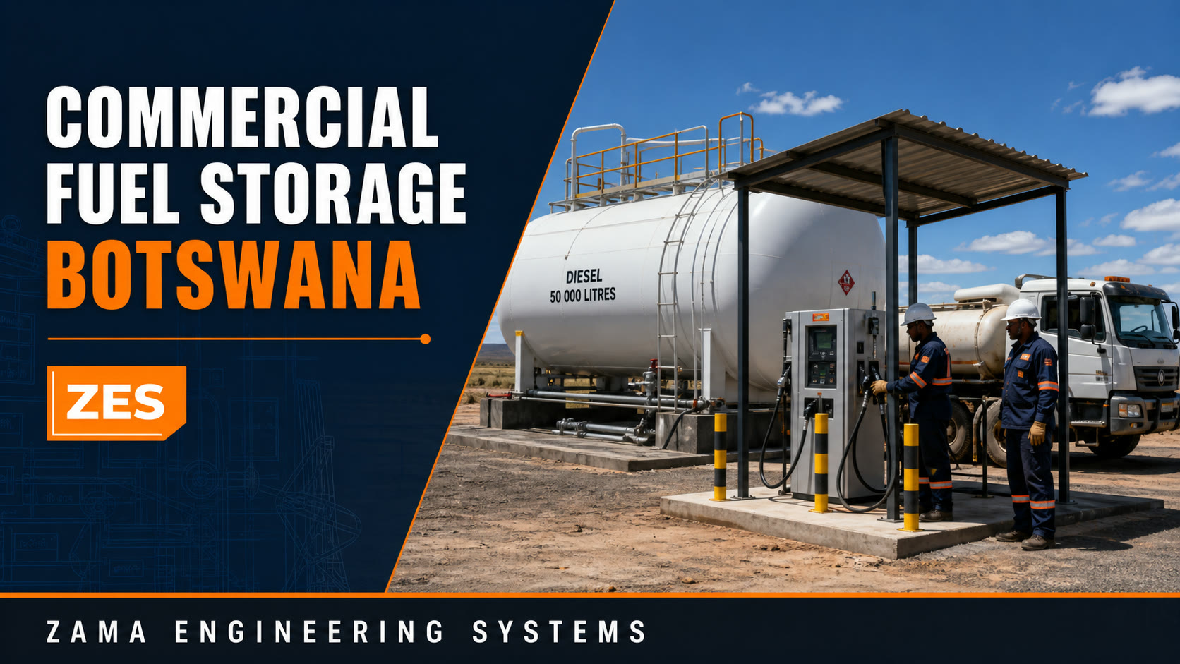 Commercial Fuel Storage Botswana engineering flyer by ZES