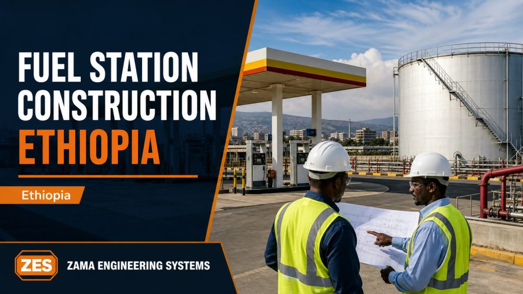 Fuel Station Construction Ethiopia engineering flyer by ZES