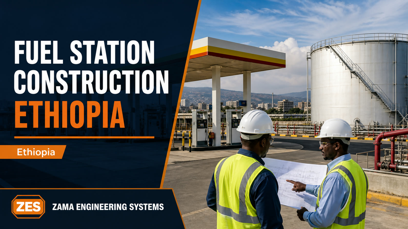 Fuel Station Construction Ethiopia engineering flyer by ZES