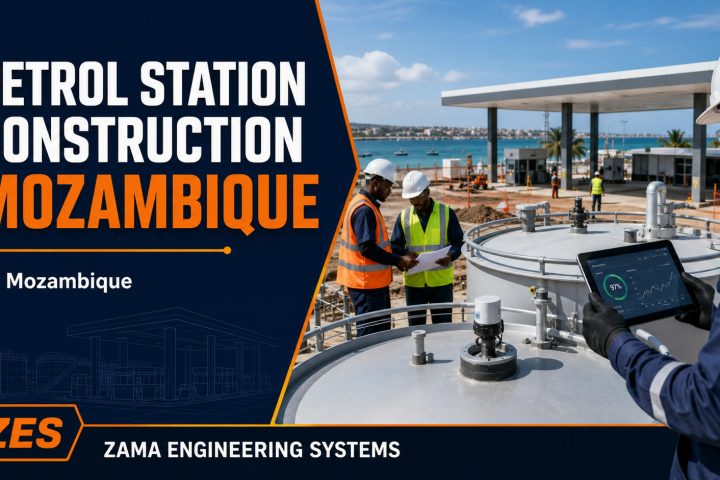 Petrol Station Construction Mozambique engineering flyer by ZES