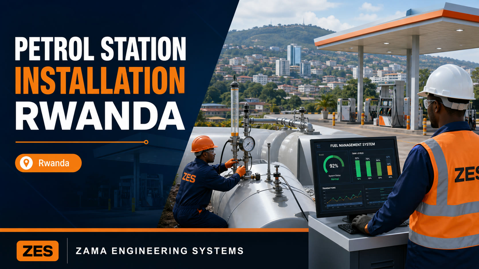 Petrol Station Installation Rwanda engineering flyer by ZES