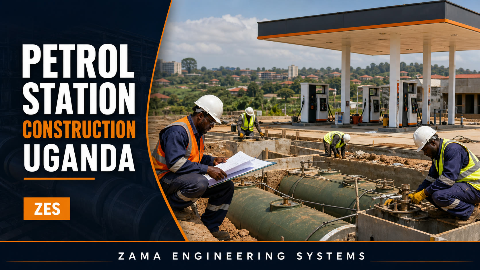 Petrol Station Construction Uganda engineering flyer by ZES
