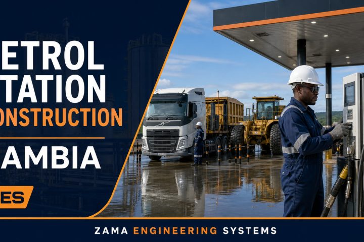 Petrol Station Construction Zambia engineering flyer by ZES