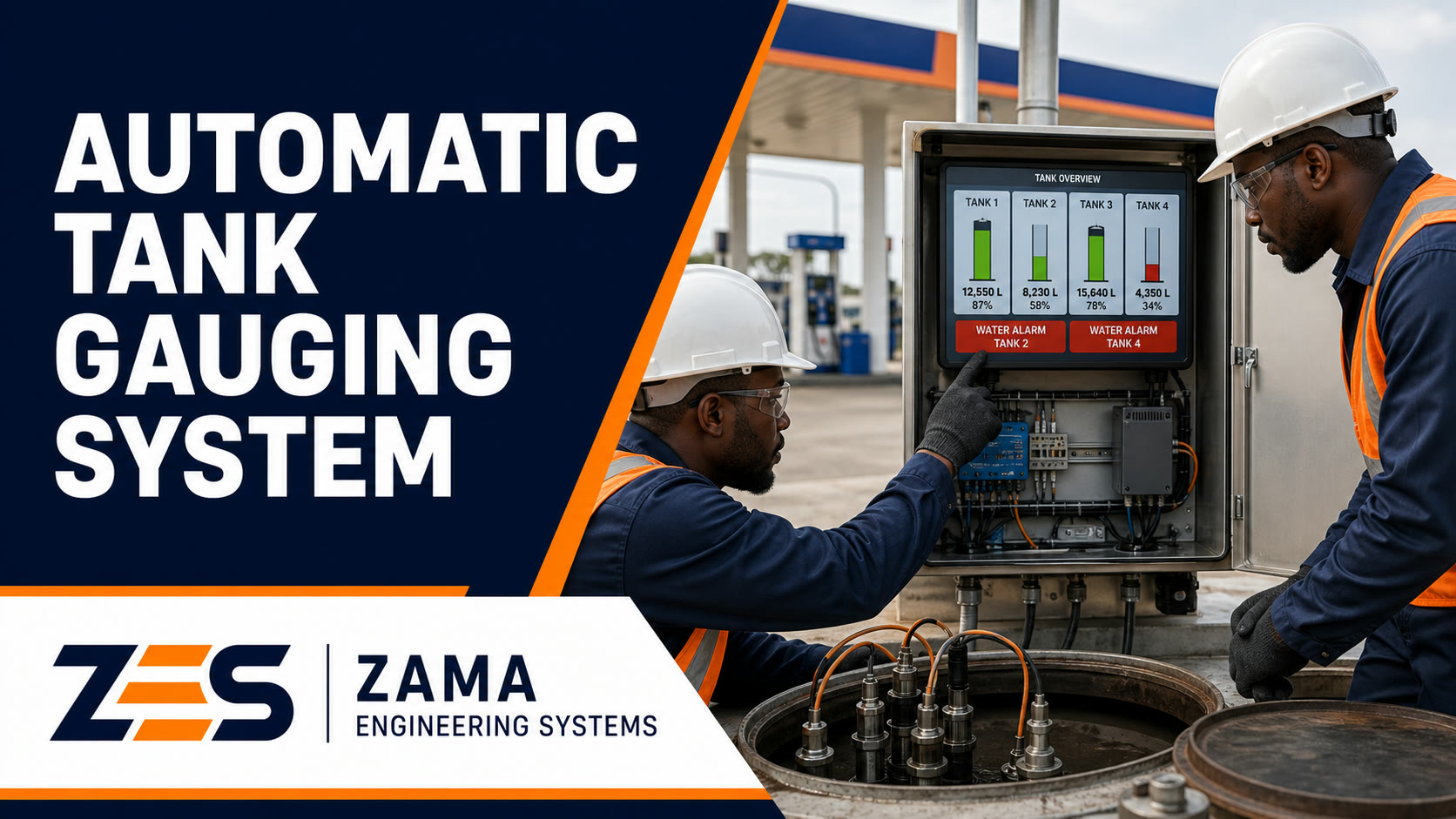 Automatic Tank Gauging System professional service flyer by ZES