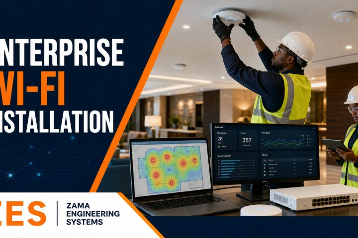 Enterprise Wi-Fi Installation professional service flyer by ZES