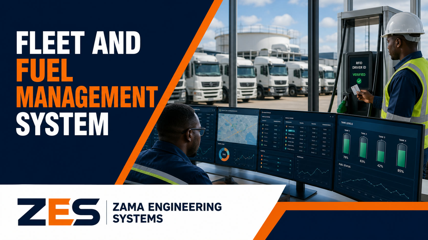 Fleet and Fuel Management System professional service flyer by ZES