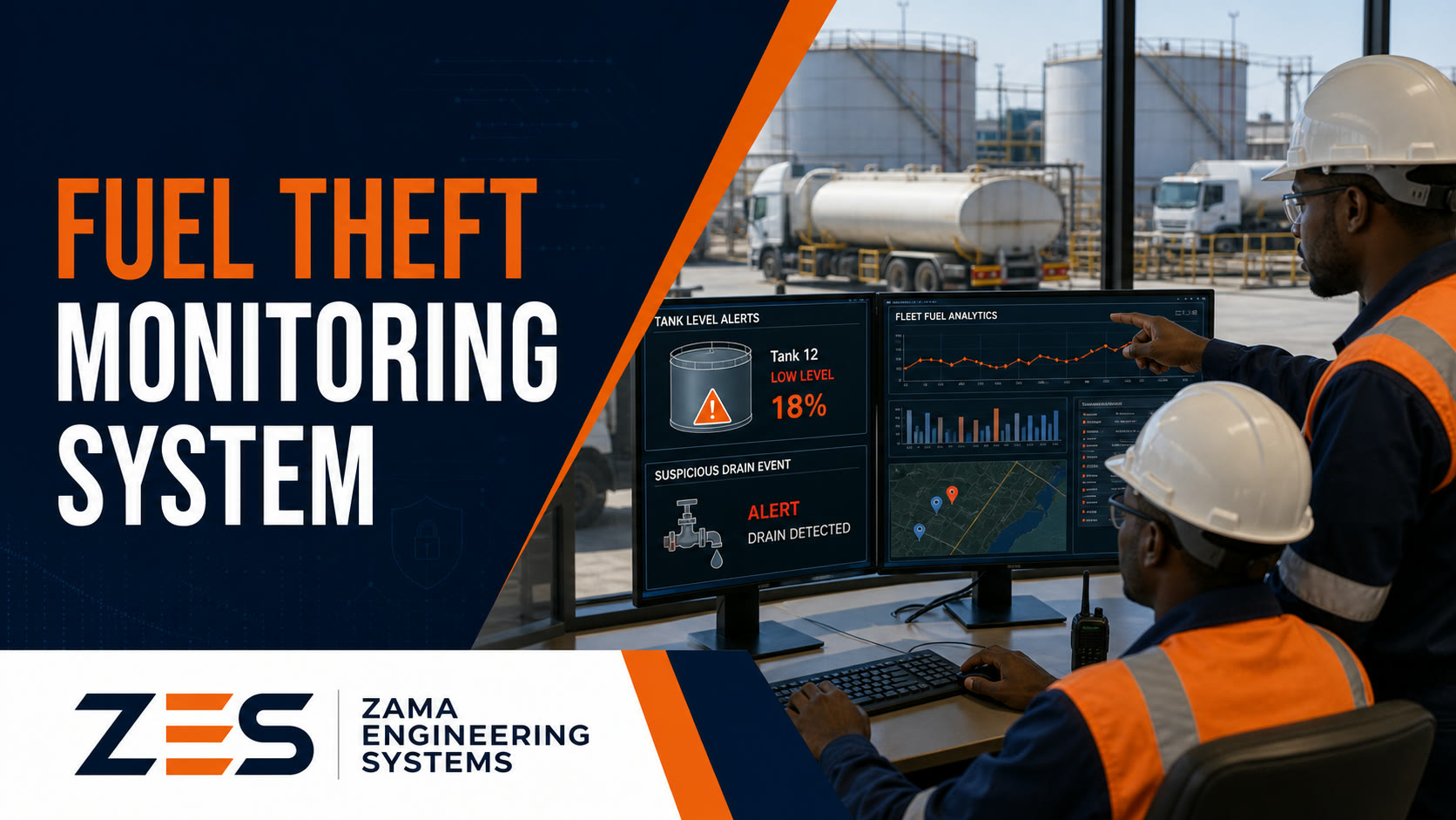 Fuel Theft Monitoring System professional service flyer by ZES