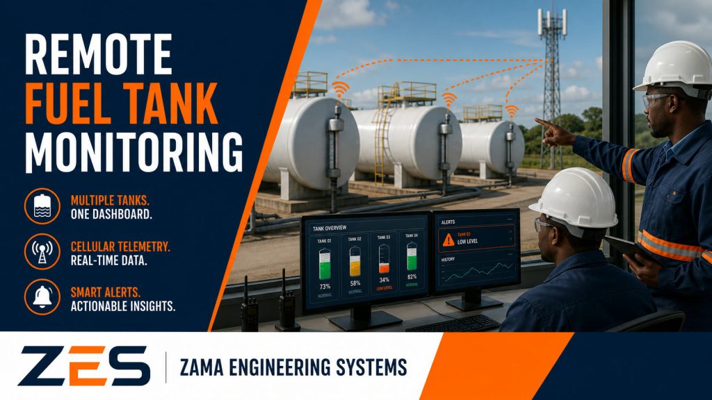 Remote Fuel Tank Monitoring professional service flyer by ZES
