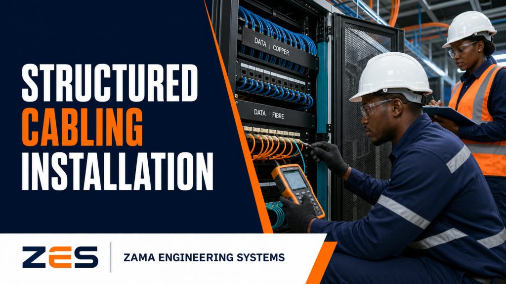 Structured Cabling Installation professional service flyer by ZES