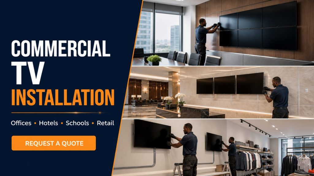 Commercial TV installation by Zama Engineering Systems