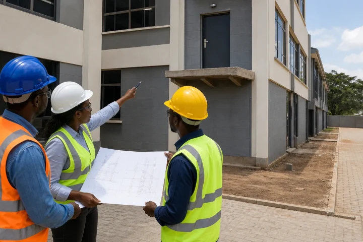 Coordination review for fire-escape staircase fabrication in Kenya
