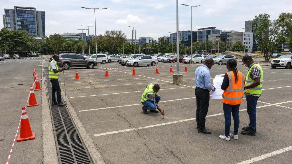 Site planning for parking-shade fabrication in Nairobi