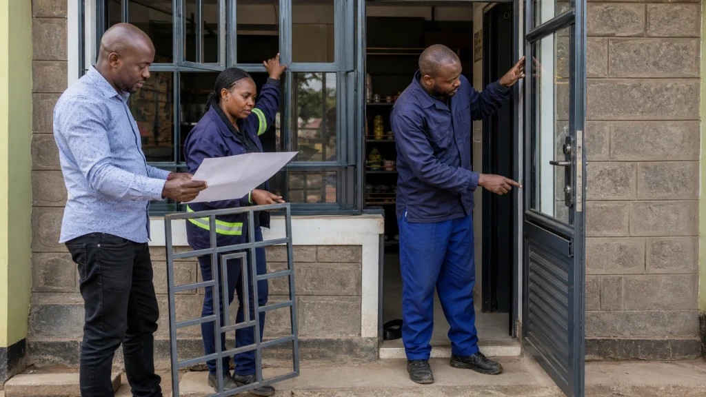 Safety coordination for security grille fabrication in Nairobi