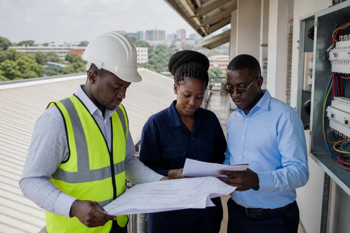 Facilities team preparing a procurement brief for solar installation services in Kenya