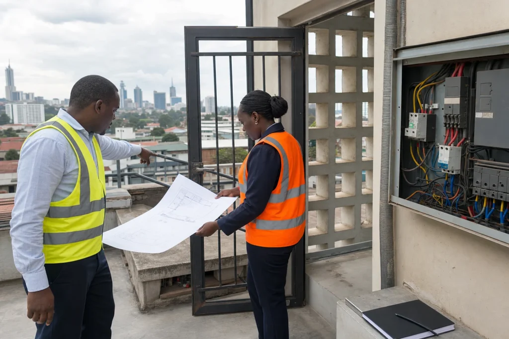 Site planning for a solar power system installation at a Nairobi business property