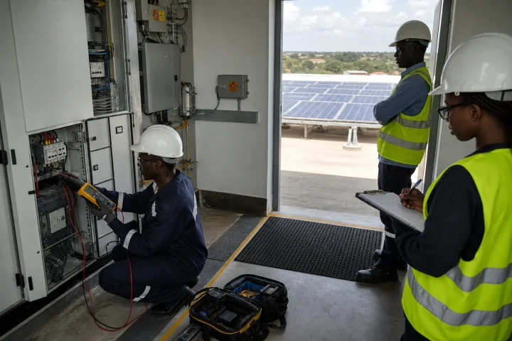 Solar PV testing and commissioning witnessed at a Kenya commercial site