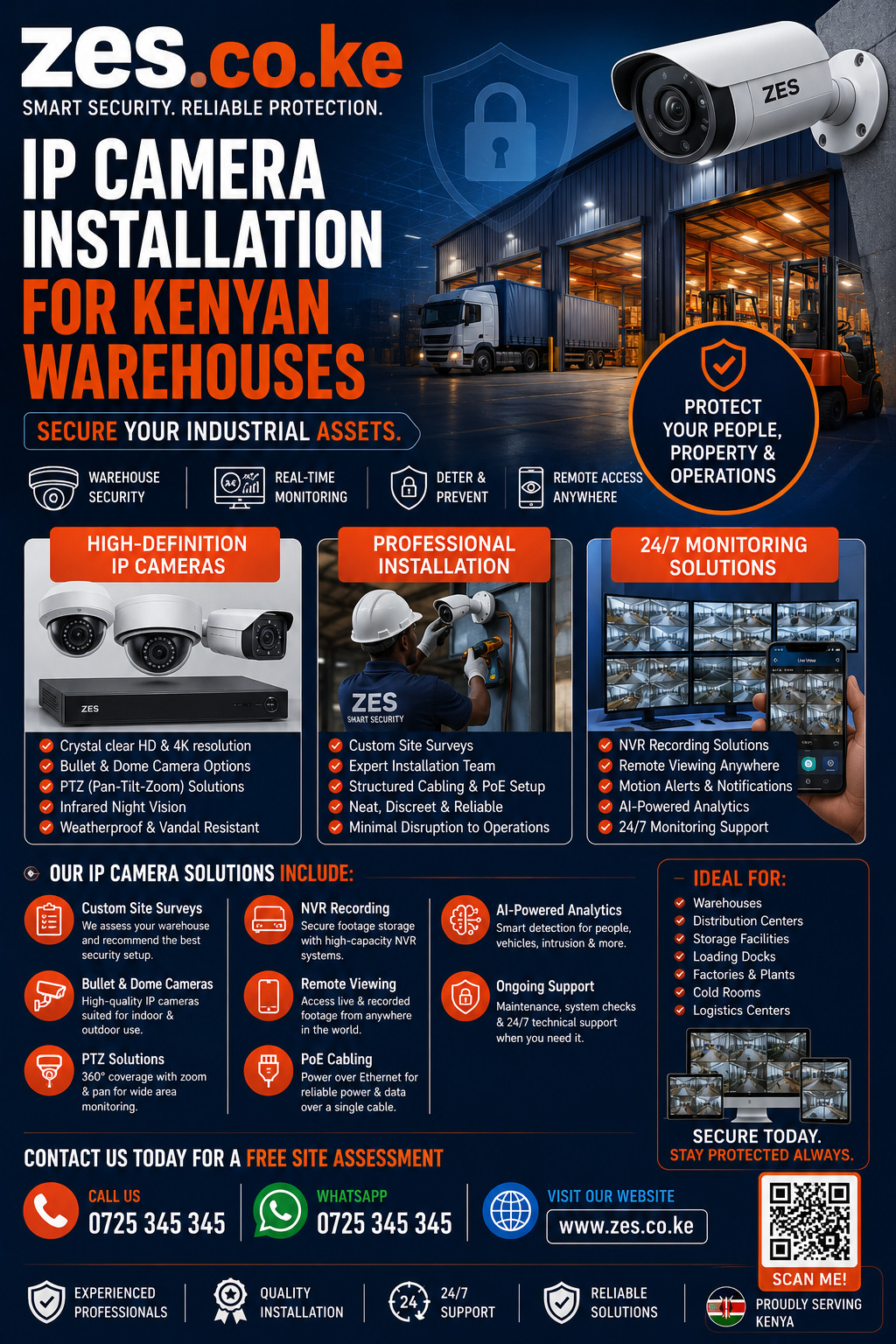 IP camera installation for Kenyan warehouses