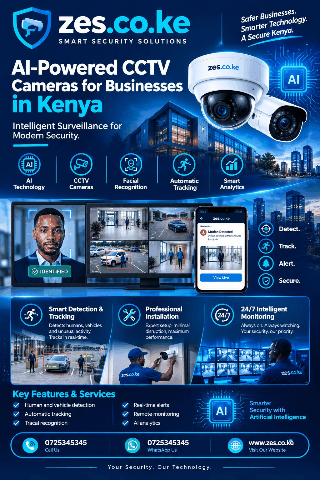 AI-powered CCTV cameras for businesses in Kenya