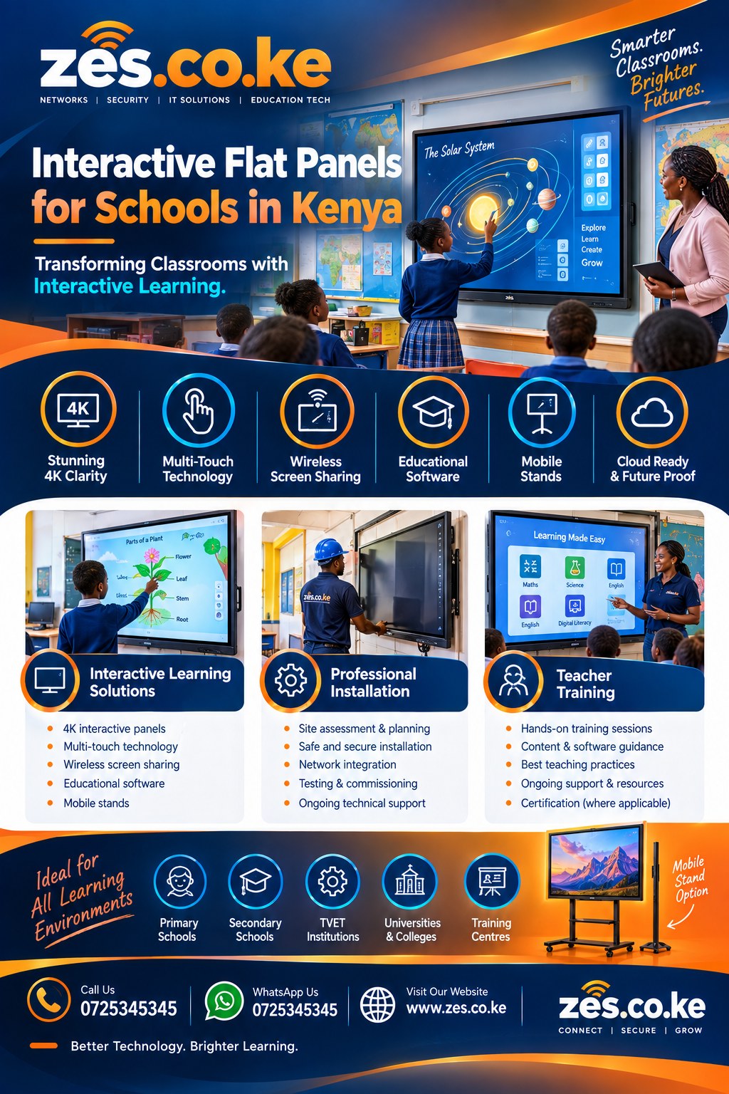 Interactive flat panels for schools in Kenya