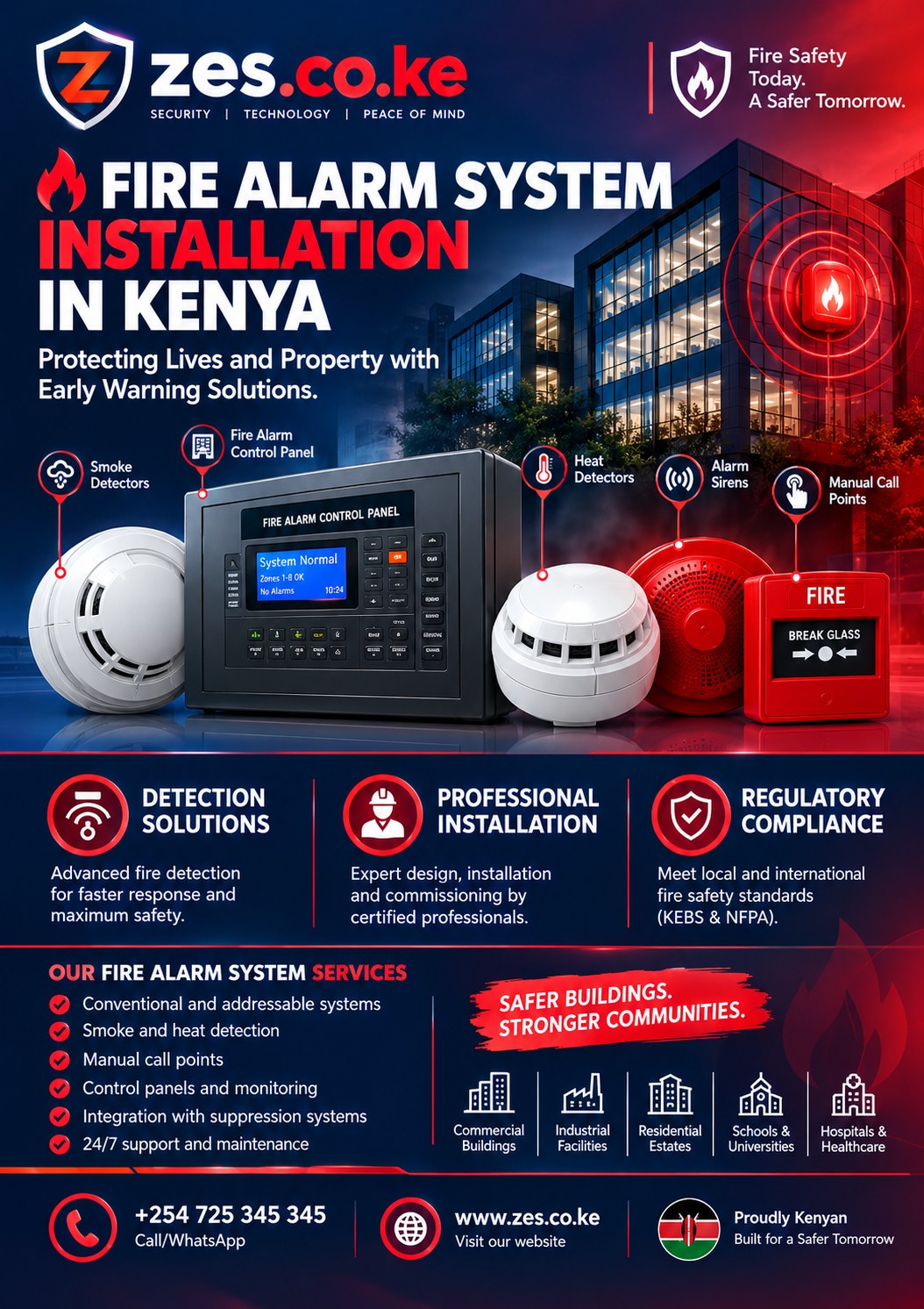 Fire alarm system installation in Kenya