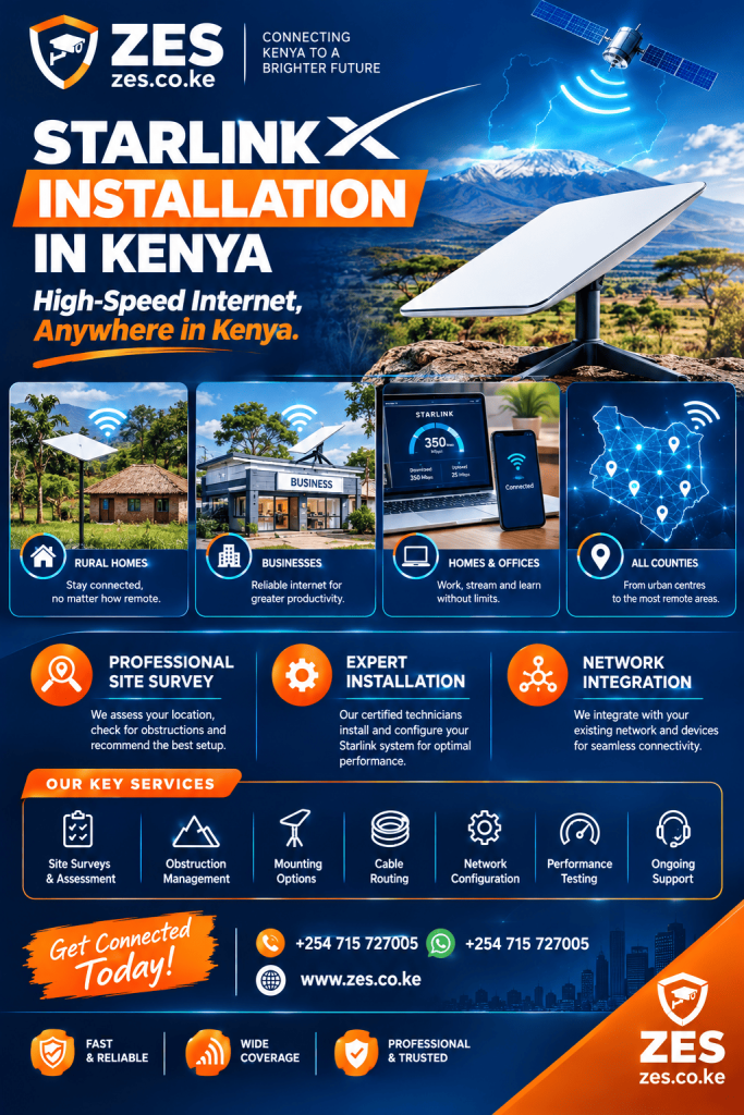 Starlink installation in Kenya